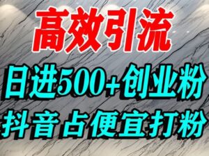 怎么打创业粉？抖音利用占便宜心理引流创业粉，单人日引500+精准流量-爱找项目网