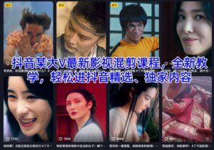 抖音某大V最新影视混剪课程，全新教学，轻松进抖音精选、独家内容-爱找项目网