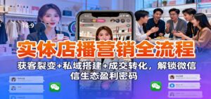 实体店播营销全流程：获客裂变+私域搭建+成交转化，解锁微信生态盈利密码-爱找项目网