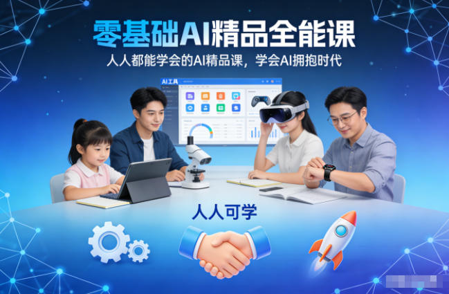 零基础AI精品全能课,人人都能学会的AI精品课,学会AI拥抱时代-爱找项目网