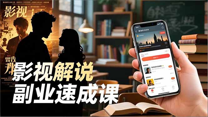 Tk影视解说副业速成课,软件安装、全流程实操、爆款预设,新手两周变现-爱找项目网