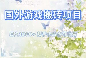 国外游戏搬砖项目，日入1k+，全自动解放双手，新手小白也可做【揭秘】-爱找项目网