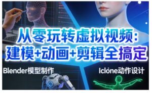 从零玩转虚拟视频：建模+动画+剪辑全搞定，轻松创作出专业级的虚拟视频内容-爱找项目网