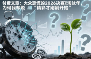 付费文章：大众恐慌的2026决赛淘汰年，为何我却说“精彩才刚刚开始”？-爱找项目网