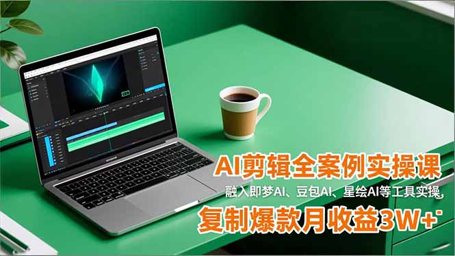 AI剪辑全案例实操课,融入即梦AI、豆包AI、星绘AI等工具实操,复制爆款月收益3W+-爱找项目网
