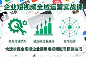 企业短视频全域运营实战课，快速掌握全规模企业通用短视频账号搭建技巧-爱找项目网