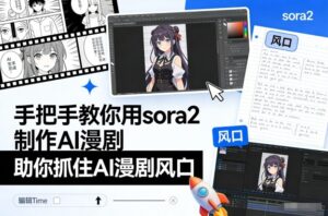 手把手教你用sora2制作AI漫剧，助你抓住AI漫剧风口-爱找项目网