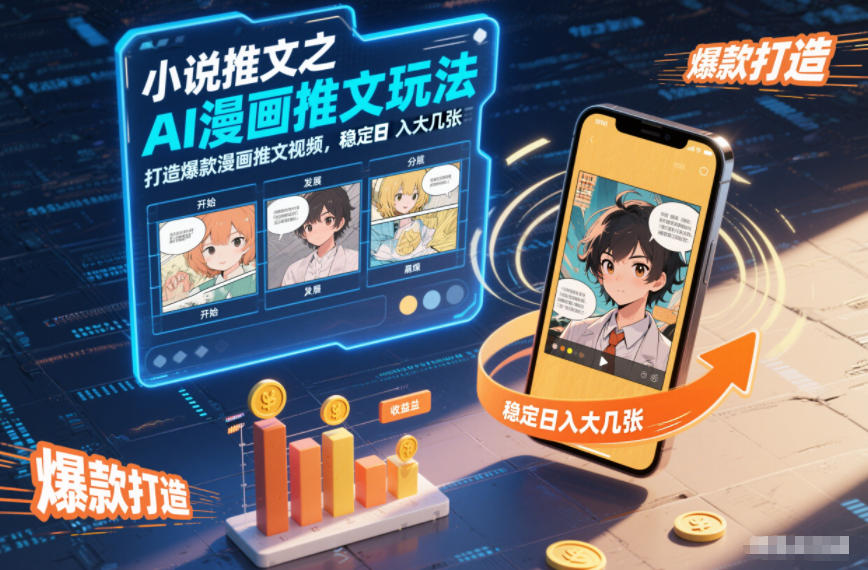 小说推文之AI漫画推文玩法,打造爆款漫画推文视频,稳定日入大几张-爱找项目网