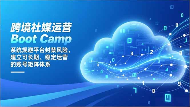 跨境社媒运营Boot Camp：系统规避平台封禁风险，建立可长期、稳定运营的账号矩阵体系-爱找项目网
