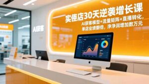 实体店30天逆袭增长课，AI获客模型+流量矩阵+直播转化，单店业绩翻倍，净利润增加数万元-爱找项目网