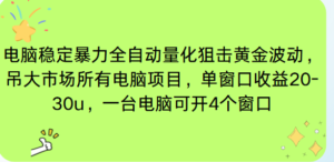 电脑EA策略挂机项目单窗口收益20-30u，单电脑可挂5-10个窗口收益稳健4位数-爱找项目网