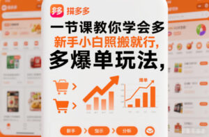一节课教你学会拼多多爆单玩法，新手小白照搬就行-爱找项目网