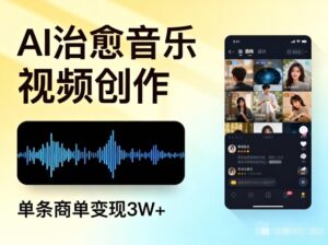 AI做治愈音乐视频，多平台投稿，单条商单变现3W+-爱找项目网