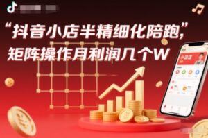 抖店半精细化铺货【1期+2期】，抖音小店半精细化陪跑，矩阵操作月利润几个W(更新12月)-爱找项目网