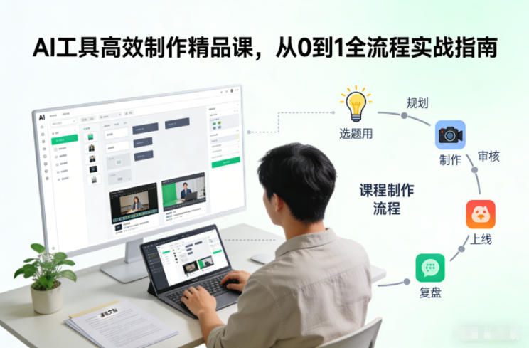 AI工具高效制作精品课，从0到1全流程实战指南-爱找项目网