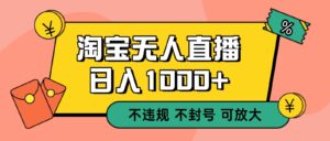 双 12 淘宝无人直播！0 值守日入 1000+ 不违规 不封号-爱找项目网
