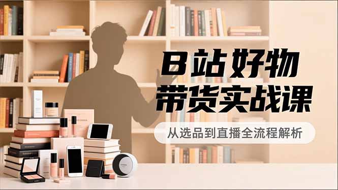 B站好物带货实战课，账号定位、选品拍摄、运营变现，全流程教学，实现UP主月入过万-爱找项目网