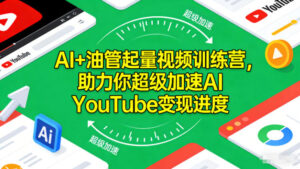 AI+油管起量视频训练营，助力你超级加速AI YouTube变现进度​-爱找项目网