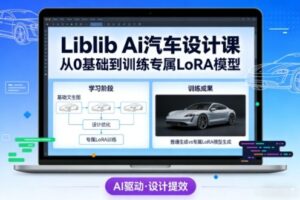 Liblib Ai汽车设计课，从0基础文生图，到教你训练专属设计和风格LoRA模型-爱找项目网