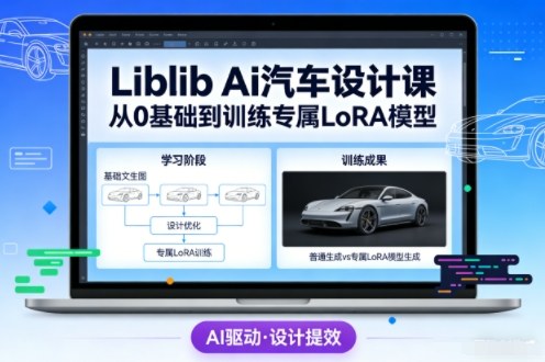 Liblib Ai汽车设计课，从0基础文生图，到教你训练专属设计和风格LoRA模型-爱找项目网