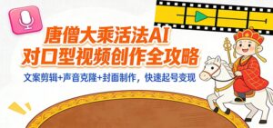 “大乘活法”AI对口型视频创作全攻略:文案剪辑+声音克隆+封面制作,快速起号变现-爱找项目网