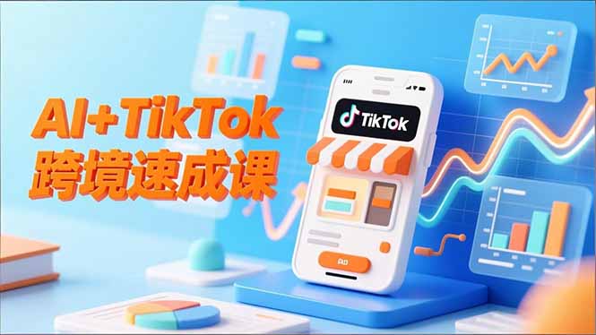 AI+TikTok跨境速成课,智能翻译、店铺定位、流程拆解,7天高效上线运营-爱找项目网