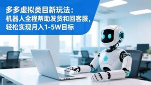 多多虚拟类目新玩法：机器人全程帮助发货和回客服，轻松实现月入1-5W目标-爱找项目网