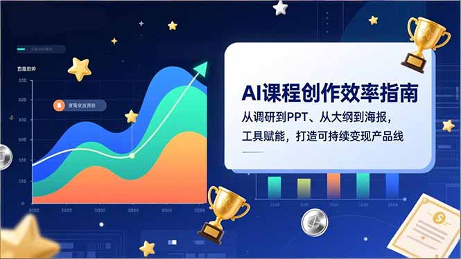 AI课程创作效率指南，从调研到PPT、从大纲到海报，工具赋能，打造可持续变现产品线-爱找项目网