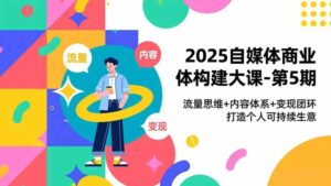 2025自媒体商业体构建大课-第5期，流量思维+内容体系+变现闭环，打造个人可持续生意-爱找项目网