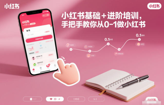 小红书基础+进阶培训,手把手教你从0-1做小红书-爱找项目网