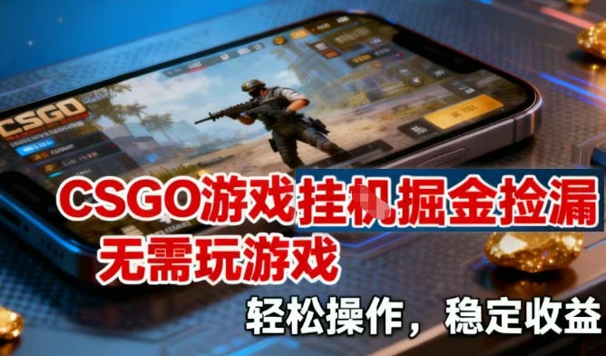 CSGO游戏挂G掘金捡漏，不需要玩游戏，操作简单，收益稳定【揭秘】-爱找项目网
