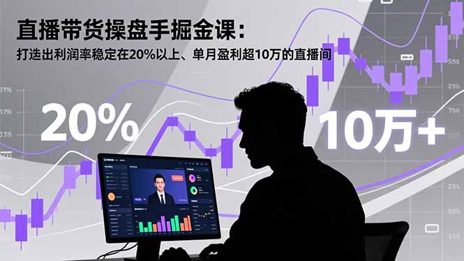 直播带货操盘手掘金课:打造出利润率稳定在20%以上、单月盈利超10万的直播间-爱找项目网