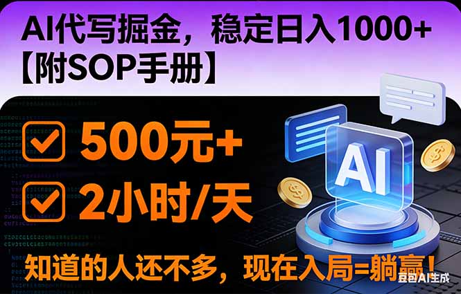 2026风口项目,AI代写掘金,稳定日入1000+,掌握核心技能【附SOP手册】-爱找项目网
