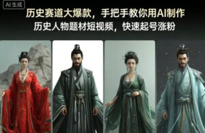 历史赛道大爆款，手把手教你用AI制作历史人物题材短视频，快速起号涨粉-爱找项目网