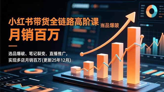 小红书带货全链路高阶课,选品爆破、笔记裂变、直播推广,实现多店月销百万(更新25年12月-爱找项目网