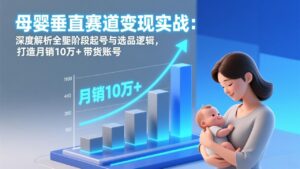 母婴垂直赛道变现实战：深度解析三大阶段起号与选品逻辑，打造月销10万+带货账号-爱找项目网