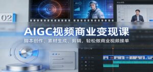 AIGC视频商业变现课：脚本创作、素材生成、剪辑，轻松做商业视频接单-爱找项目网