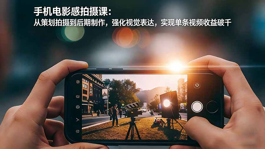 手机电影感拍摄课：从策划拍摄到后期制作，强化视觉表达，实现单条视频收益破千-爱找项目网