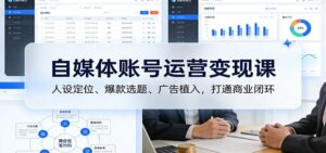 自媒体账号运营变现课：人设定位、爆款选题、广告植入，打通商业闭环-爱找项目网