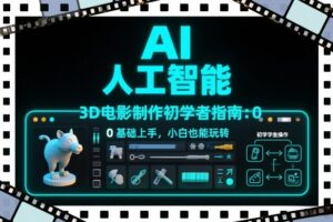 AI人工智能3D电影制作初学者指南：0基础上手，小白也能玩转-爱找项目网