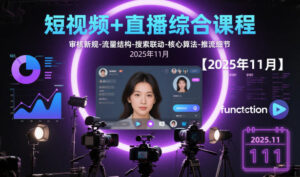短视频+直播综合课程，审核新规-流量结构-搜索联动-核心算法-推流细节【更新】-爱找项目网