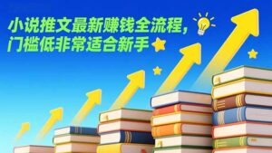小说推文最新赚钱全流程，门槛低非常适合新手-爱找项目网