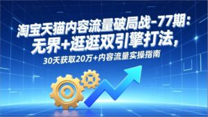 淘宝天猫内容流量破局战-77期：无界+逛逛双引擎打法，30天获取20万+内容流量实操指南-爱找项目网