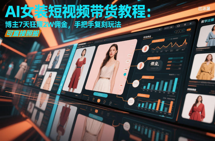 AI女装短视频带货教程：博主7天狂賺2W佣金，手把手复刻玩法，可直接照搬-爱找项目网