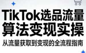 TikTok选品流量算法变现实操-爱找项目网