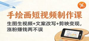 手绘画短视频制作课：生图生视频+文案改写+剪映变现，涨粉赚钱两不误-爱找项目网