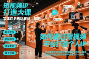短视频ip打造大课，实体店老板玩转线上攻略-爱找项目网