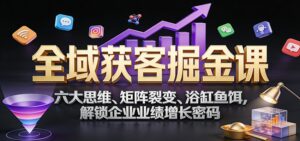 全域获客掘金课：六大思维、矩阵裂变、浴缸鱼饵，解锁企业业绩增长密码-爱找项目网