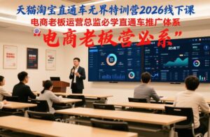 天猫淘宝直通车无界特训营2026线下课，电商老板运营总监必学直通车推广体系-爱找项目网