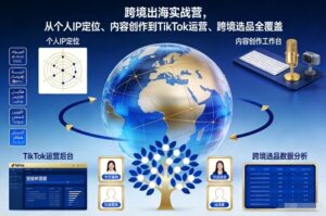 跨境出海实战营，从个人IP定位、内容创作到TikTok运营、跨境选品全覆盖-爱找项目网